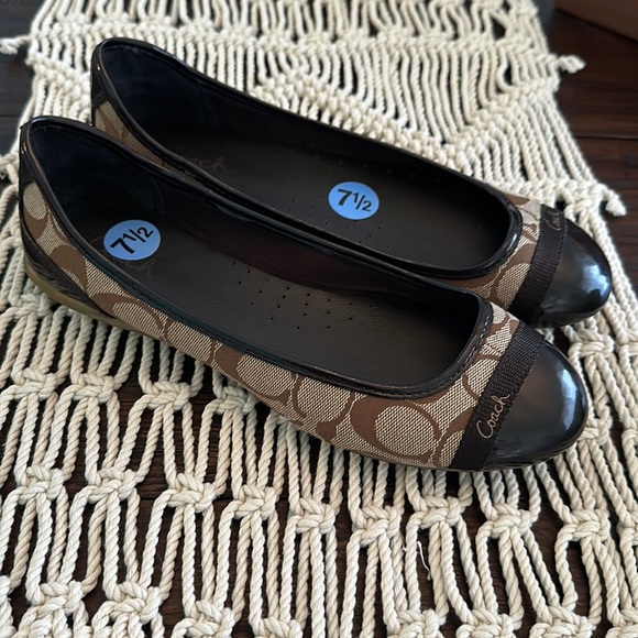 NEW Coach Cecile Brown CC logo ballet Flats size 7.5 - Picture 1 of 6